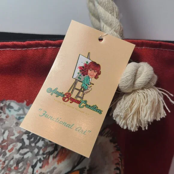 Owl Canvas Book Tote – Angie Bryan Creations – Functional Art with Style - Picture 2 of 13